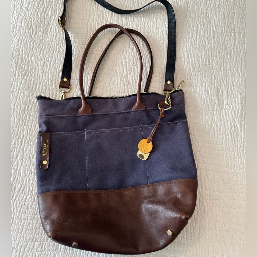 R. Riveter Navy Tote Crossbody